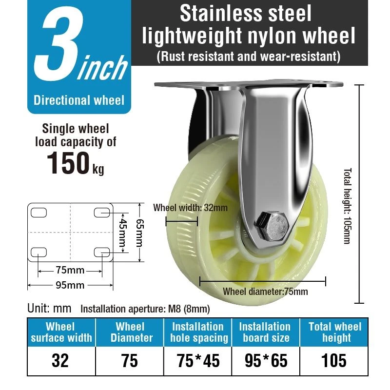 3 4 5 Inch Stainless Steel Lightweight Nylon Wheel best